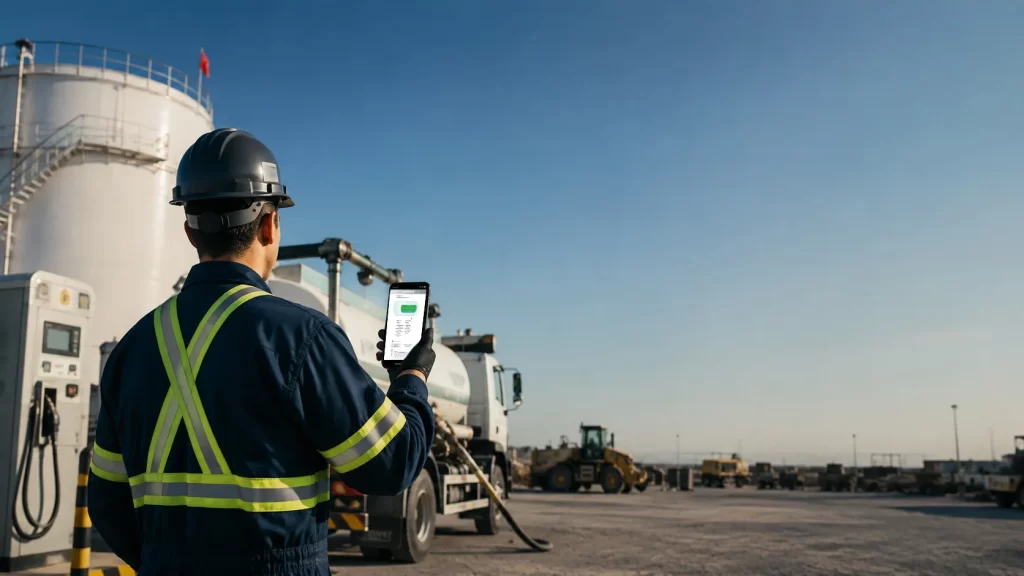 Visibilidad operativa del combustible del registro de datos al control de la operación
